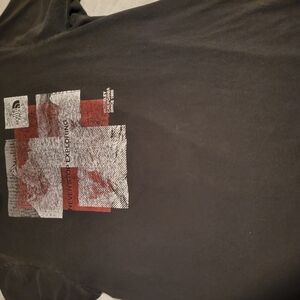 The North Face Black and Red Short Sleeve Tee